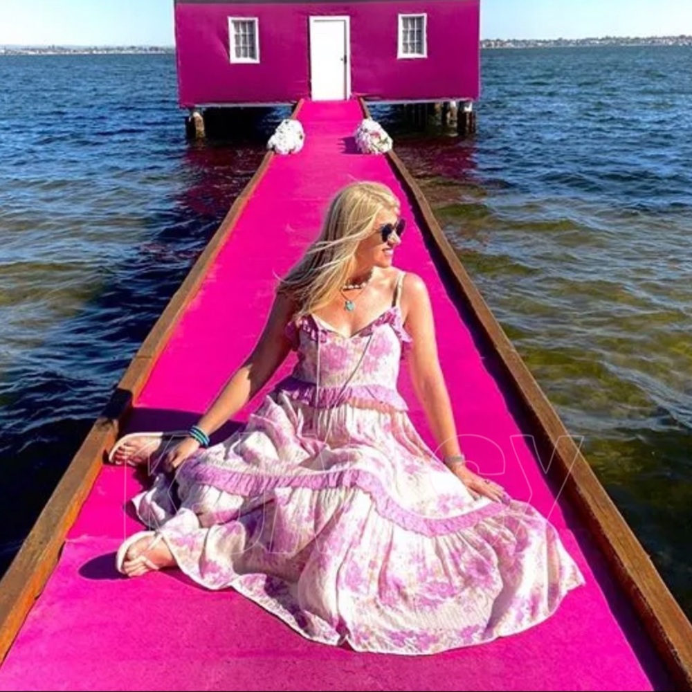 Bohemian Pink Ruffle Dress - Picture 5 of 8